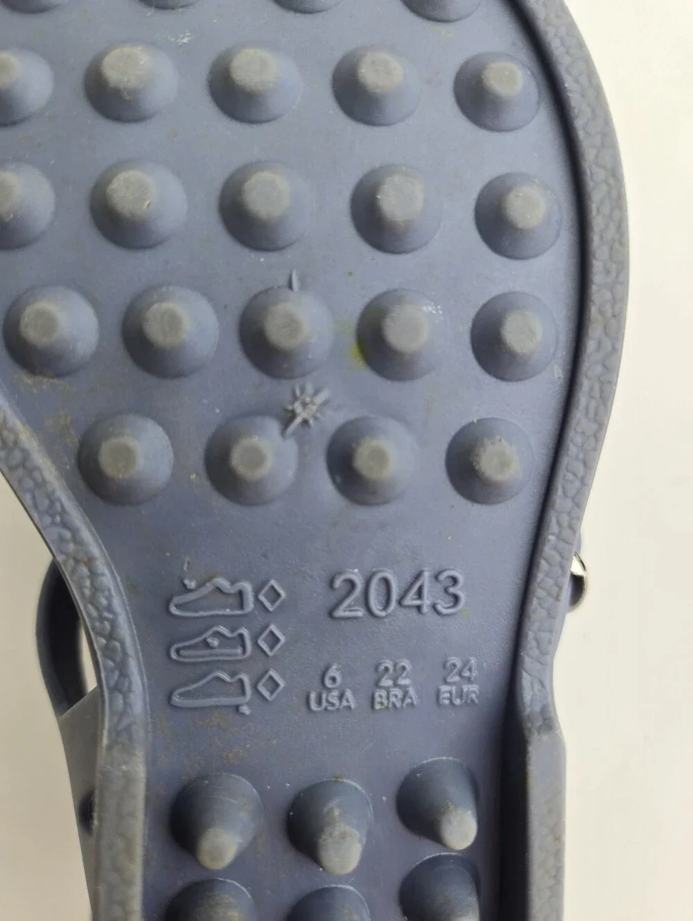 Kids Dark Blue Jelly Sandals with T‑Bar Strap
